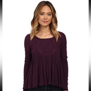 SOLD - Free People New Hope Top African Violet Purple Lace Babydoll Top L